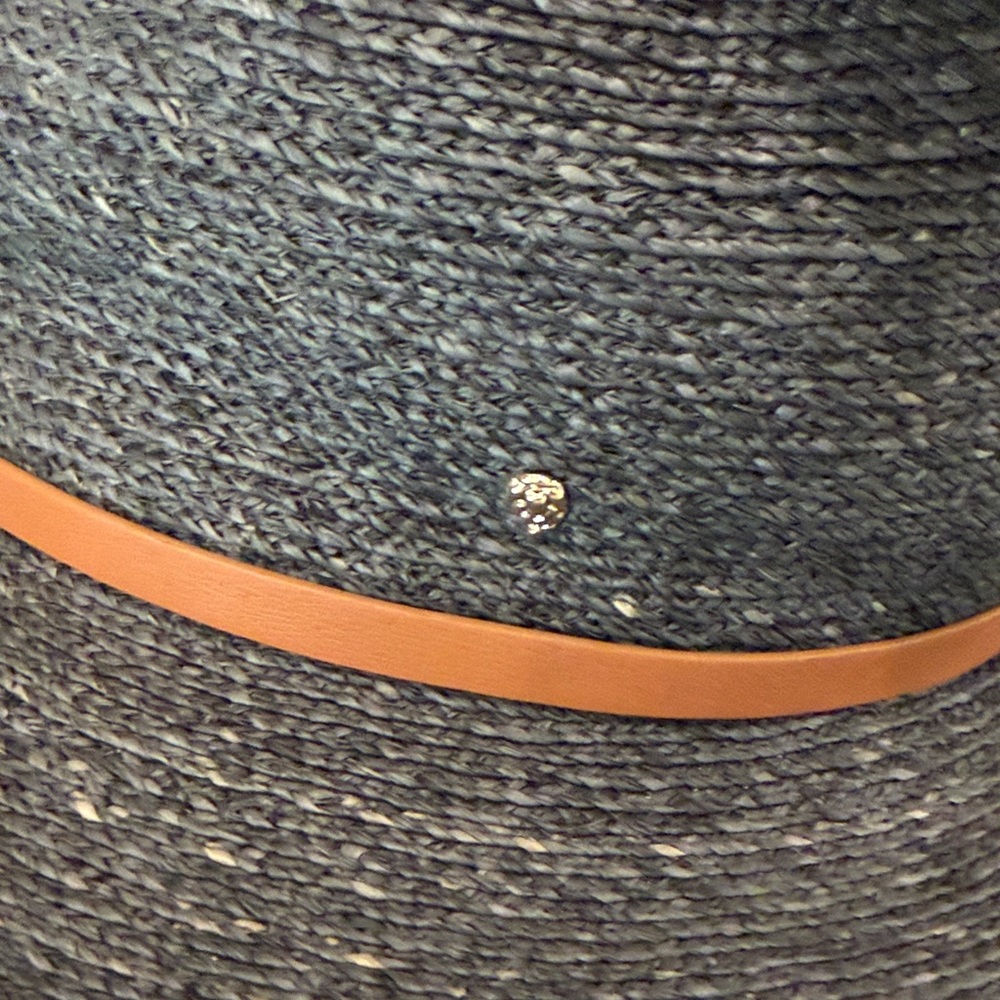 Helen Kaminski Black Straw Hat with Tan Band - Picture 6 of 10
